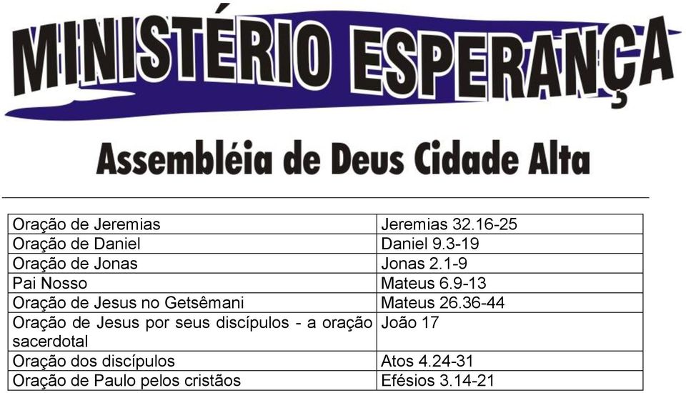 9-13 Oração de Jesus no Getsêmani Mateus 26.