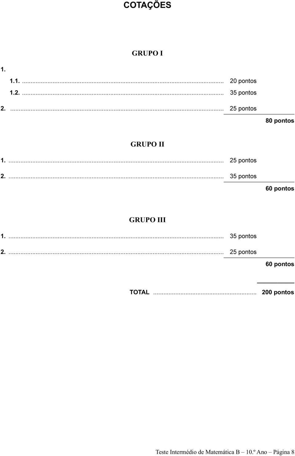 ... 35 pontos 60 pontos GRUPO III 1.... 35 pontos 2.