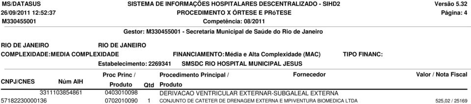 0403010098 DERIVACAO VENTRICULAR EXTERNAR-SUBGALEAL EXTERNA 57182230000136