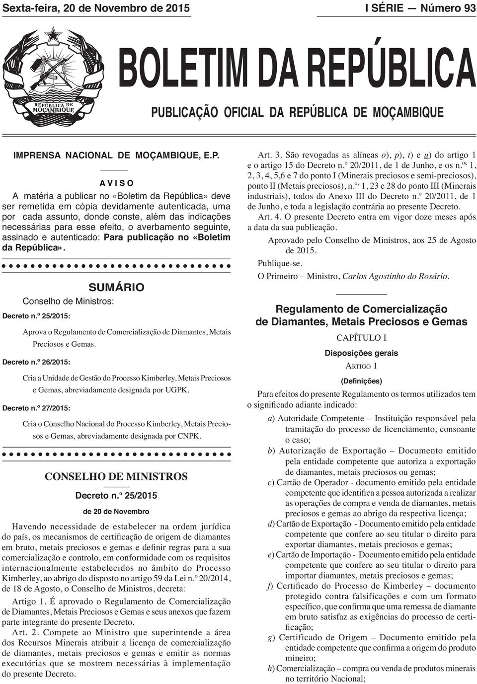 BLICAÇÃO OFICIAL DA REPÚ