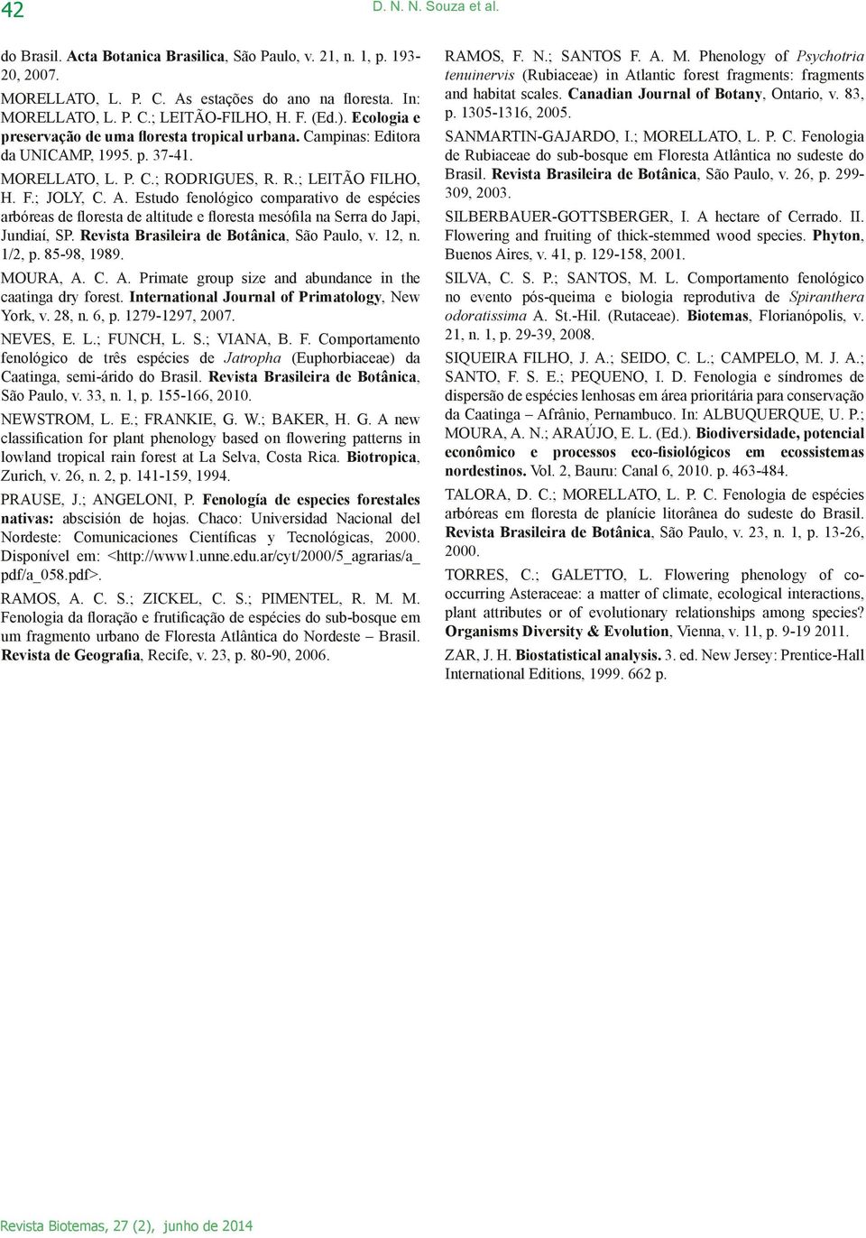 Estudo fenológico comparativo de espécies arbóreas de floresta de altitude e floresta mesófila na Serra do Japi, Jundiaí, SP. Revista Brasileira de Botânica, São Paulo, v. 12, n. 1/2, p. 8598, 1989.