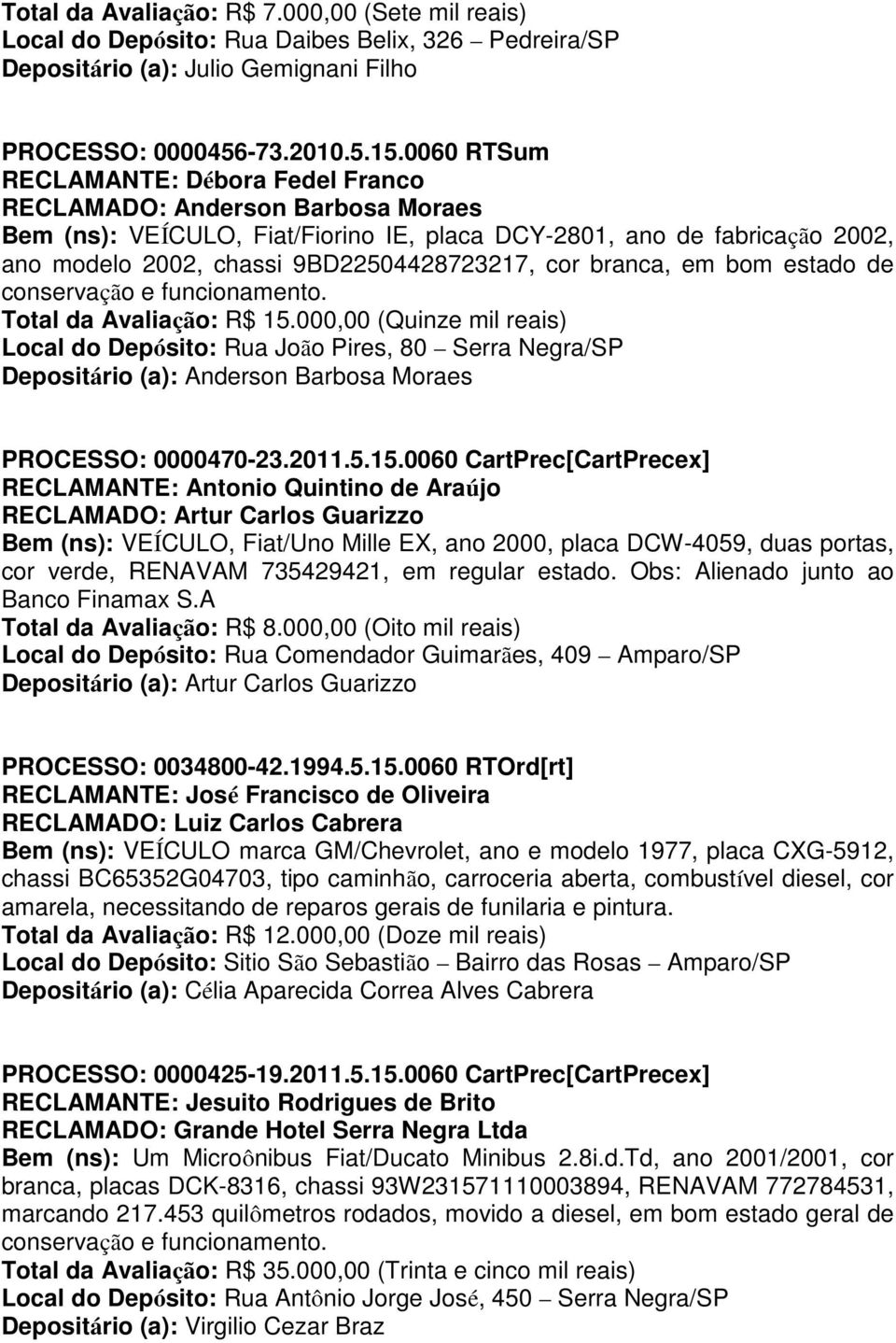 cor branca, em bom estado de conservação e funcionamento. Total da Avaliação: R$ 15.