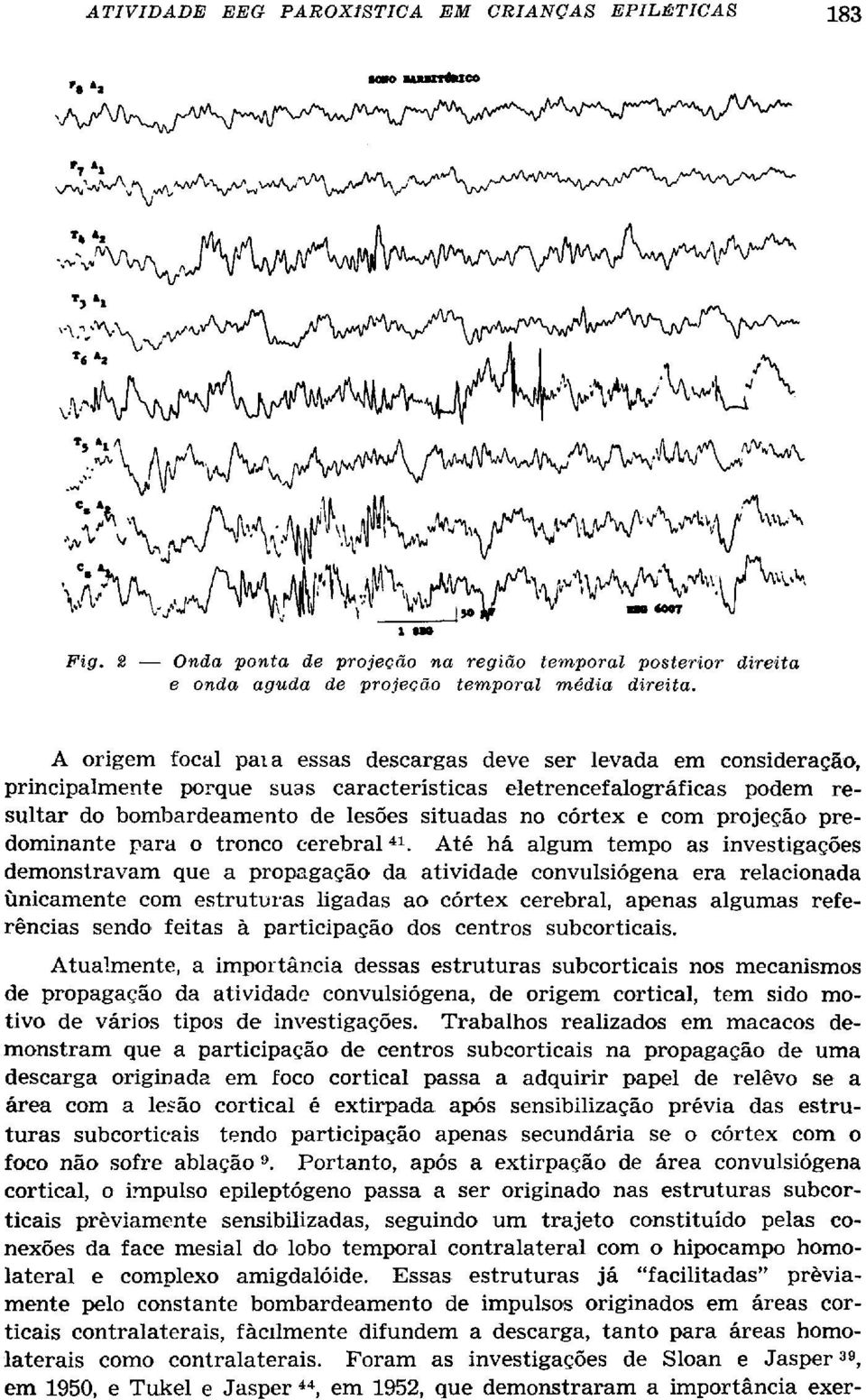 Até há algum tempo as investigações demonstravam que a propagação da atividade convulsiógena era relacionada unicamente com estruturas ligadas ao córtex cerebral, apenas algumas referências sendo