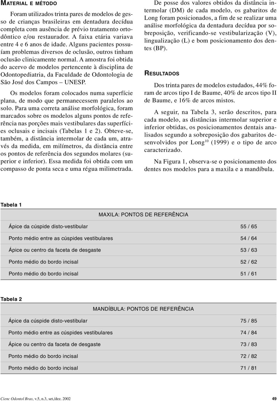 A amostra foi obtida do acervo de modelos pertencente à disciplina de Odontopediatria, da Faculdade de Odontologia de São José dos Campos UNESP.