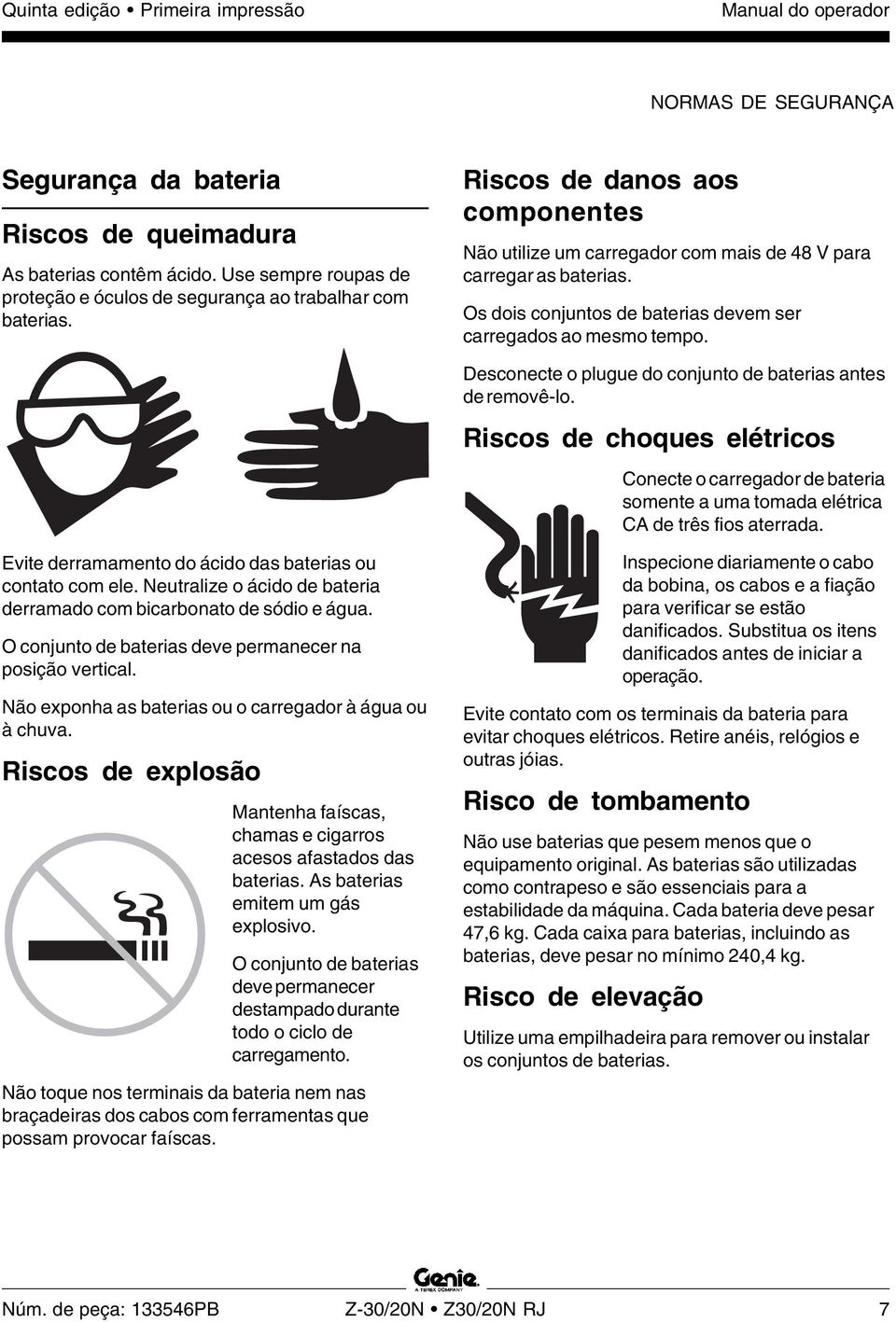 Os dois conjuntos de baterias devem ser carregados ao mesmo tempo. Desconecte o plugue do conjunto de baterias antes de removê-lo.