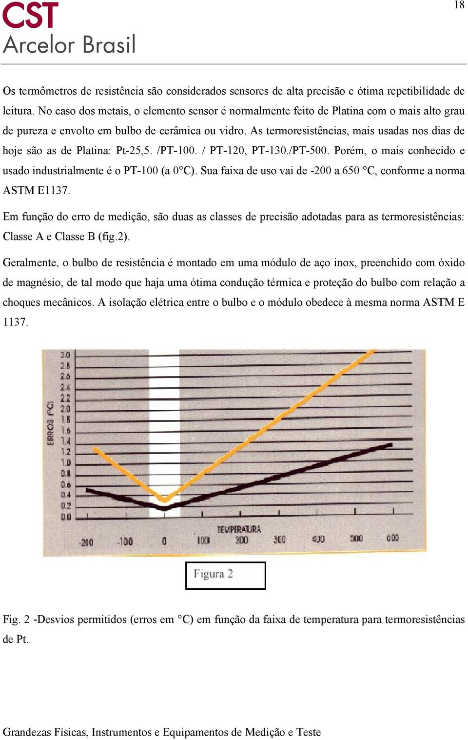 As termoresistências, mais usadas nos dias de hoje são as de Platina: Pt-25,5. /PT-100. / PT-120, PT-130./PT-500. Porém, o mais conhecido e usado industrialmente é o PT-100 (a 0 C).