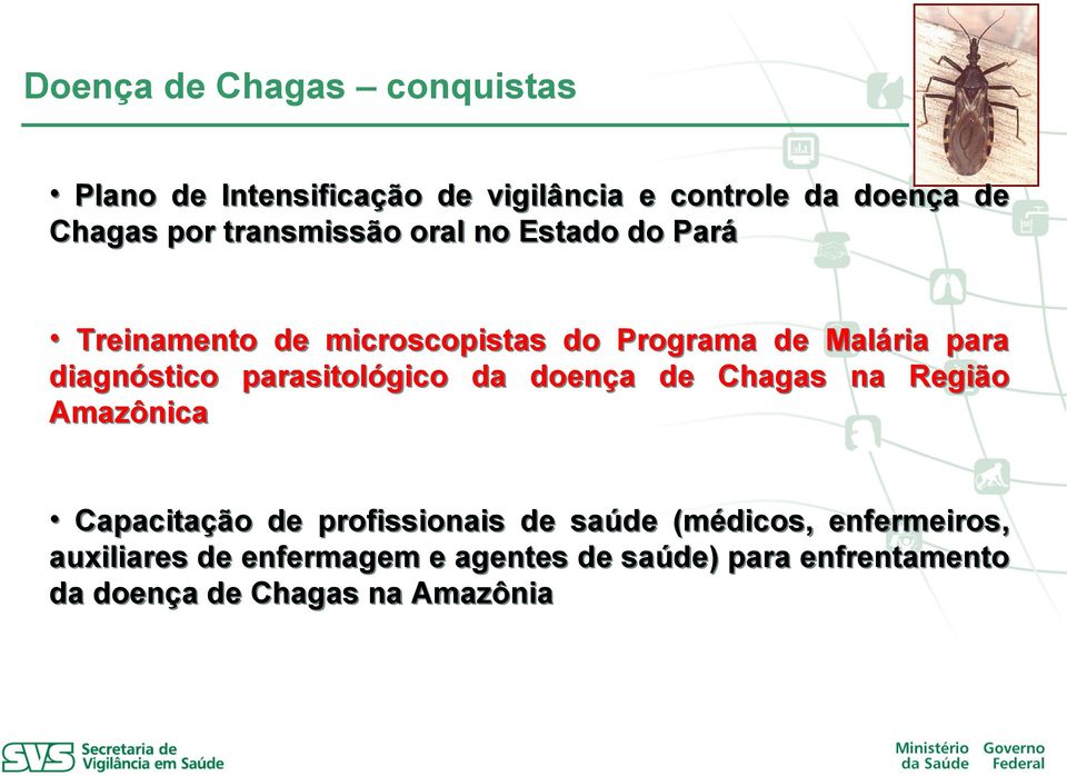 parasitológico da doença de Chagas na Região Amazônica Capacitação de profissionais de saúde (médicos,