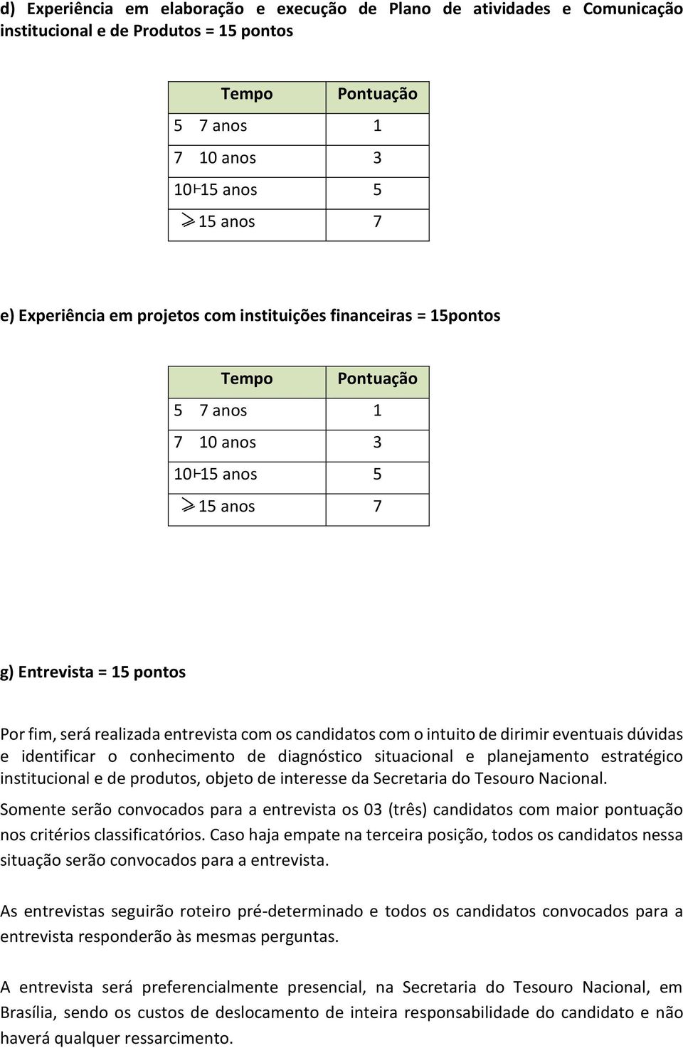 intuito de dirimir eventuais dúvidas e identificar o conhecimento de diagnóstico situacional e planejamento estratégico institucional e de produtos, objeto de interesse da Secretaria do Tesouro