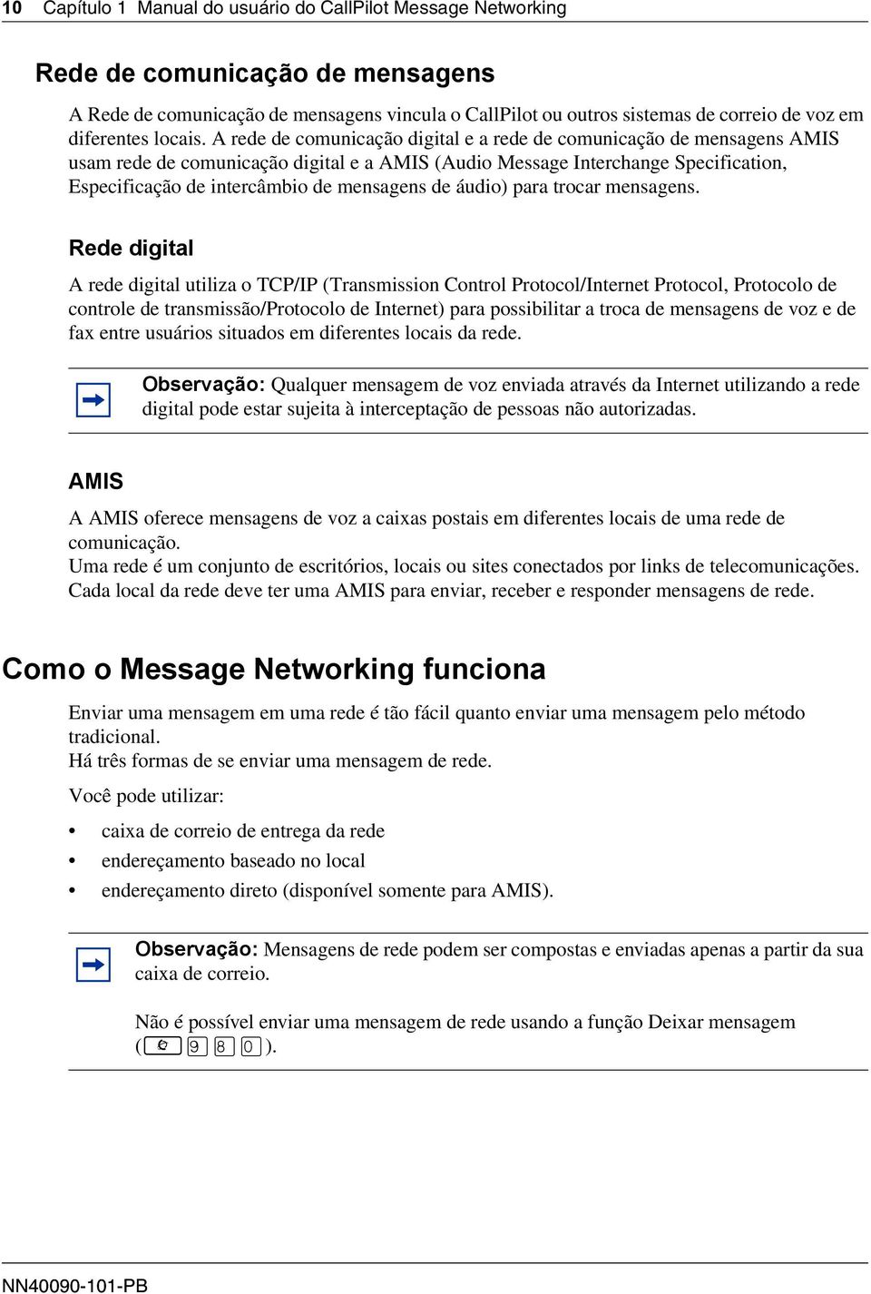 A rede de comunicação digital e a rede de comunicação de mensagens AMIS usam rede de comunicação digital e a AMIS (Audio Message Interchange Specification, Especificação de intercâmbio de mensagens