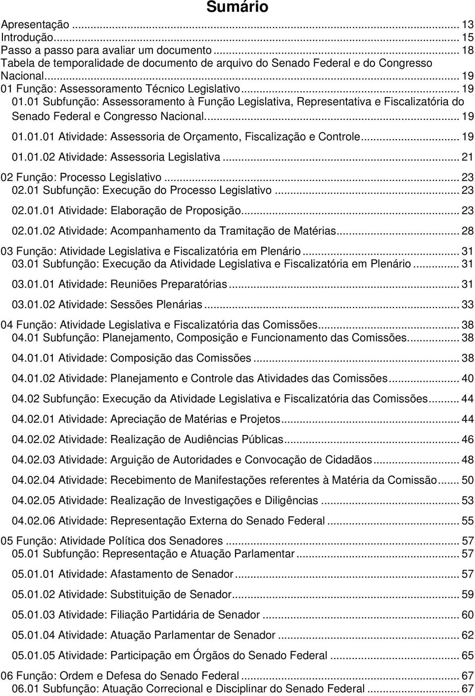 .. 19 01.01.02 Atividade: Assessoria Legislativa... 21 02 Função: Processo Legislativo... 23 02.01 Subfunção: Execução do Processo Legislativo... 23 02.01.01 Atividade: Elaboração de Proposição.