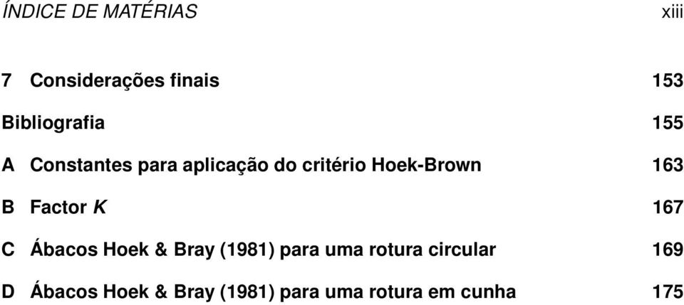 Hoek-Brown 163 B Factor K 167 C Ábacos Hoek & Bray (1981) para