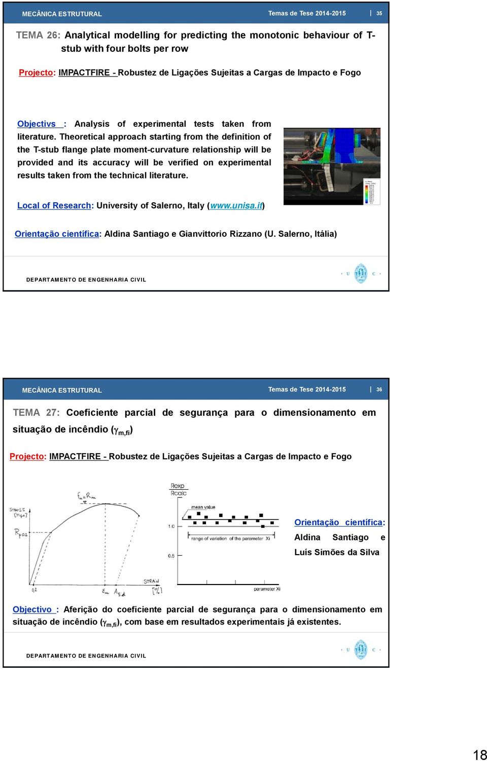 Theoretical approach starting from the definition of the T-stub flange plate moment-curvature relationship will be provided and its accuracy will be verified on experimental results taken from the