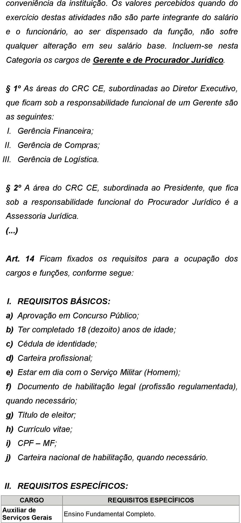 Incluem-se nesta Categoria os cargos de Gerente e de Procurador Jurídico.