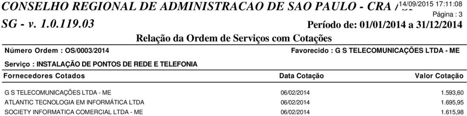 TELECOMUNICAÇÕES LTDA - ME 06/02/2014 1.