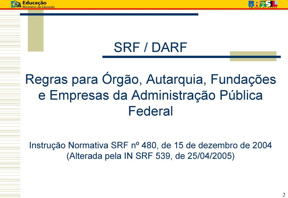 Federal Instrução Normativa SRF nº 480, de 15 de