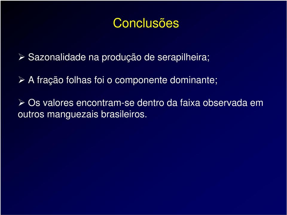 componente dominante; Os valores