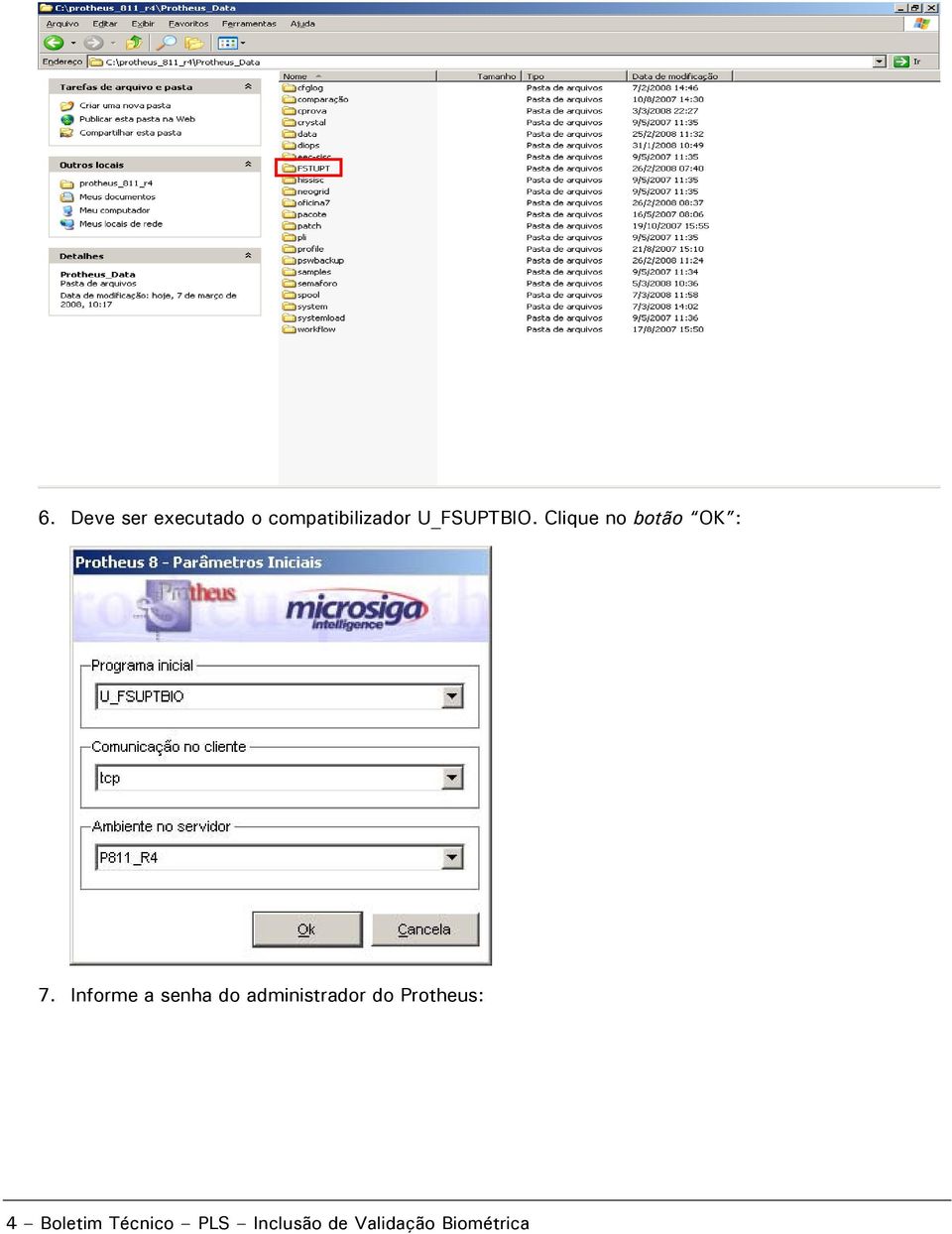 Informe a senha do administrador do