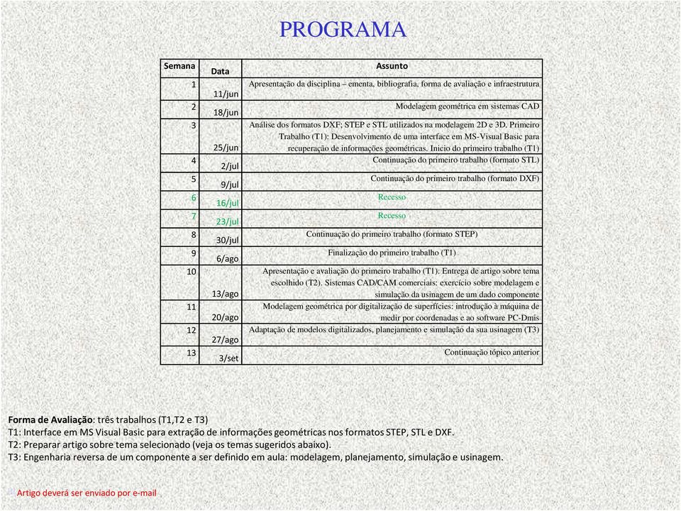 Primeiro Trabalho (T1): Desenvolvimento de uma interface em MS-Visual Basic para recuperação de informações geométricas.