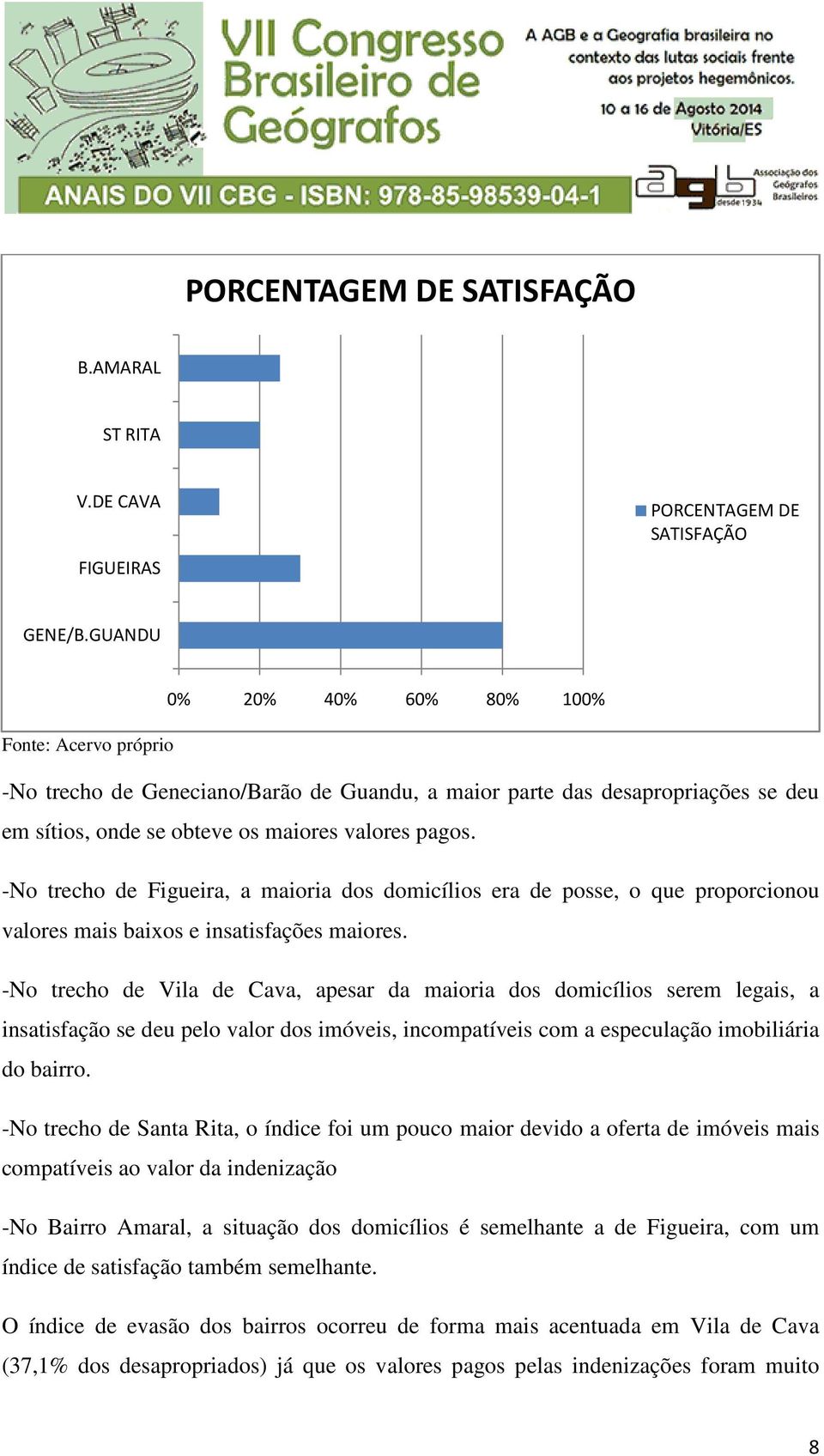 -No trecho de Figueira, a maioria dos domicílios era de posse, o que proporcionou valores mais baixos e insatisfações maiores.