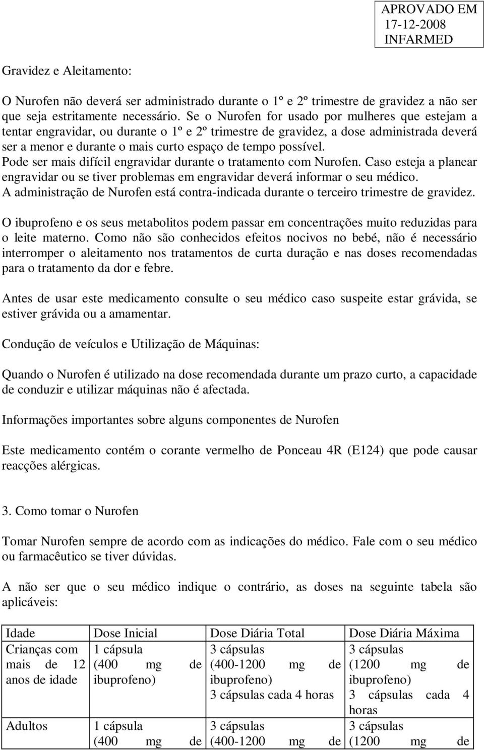 Pode ser mais difícil engravidar durante o tratamento com Nurofen. Caso esteja a planear engravidar ou se tiver problemas em engravidar deverá informar o seu médico.