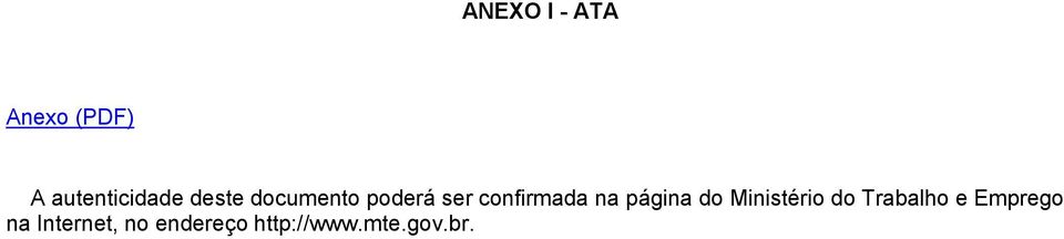 página do Ministério do Trabalho e Emprego