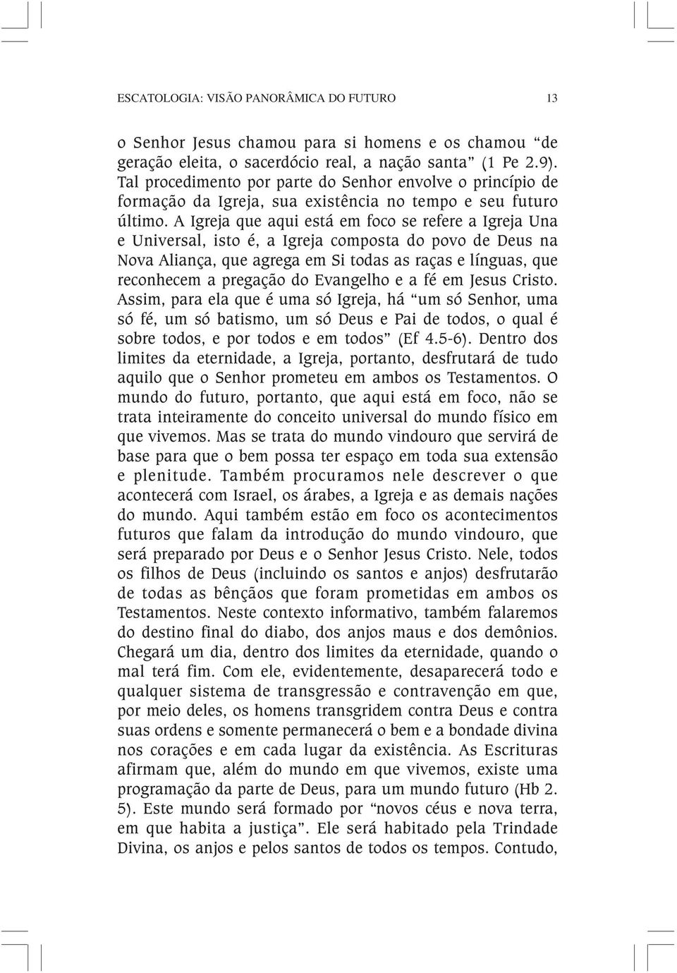 A Igreja que aqui está em foco se refere a Igreja Una e Universal, isto é, a Igreja composta do povo de Deus na Nova Aliança, que agrega em Si todas as raças e línguas, que reconhecem a pregação do