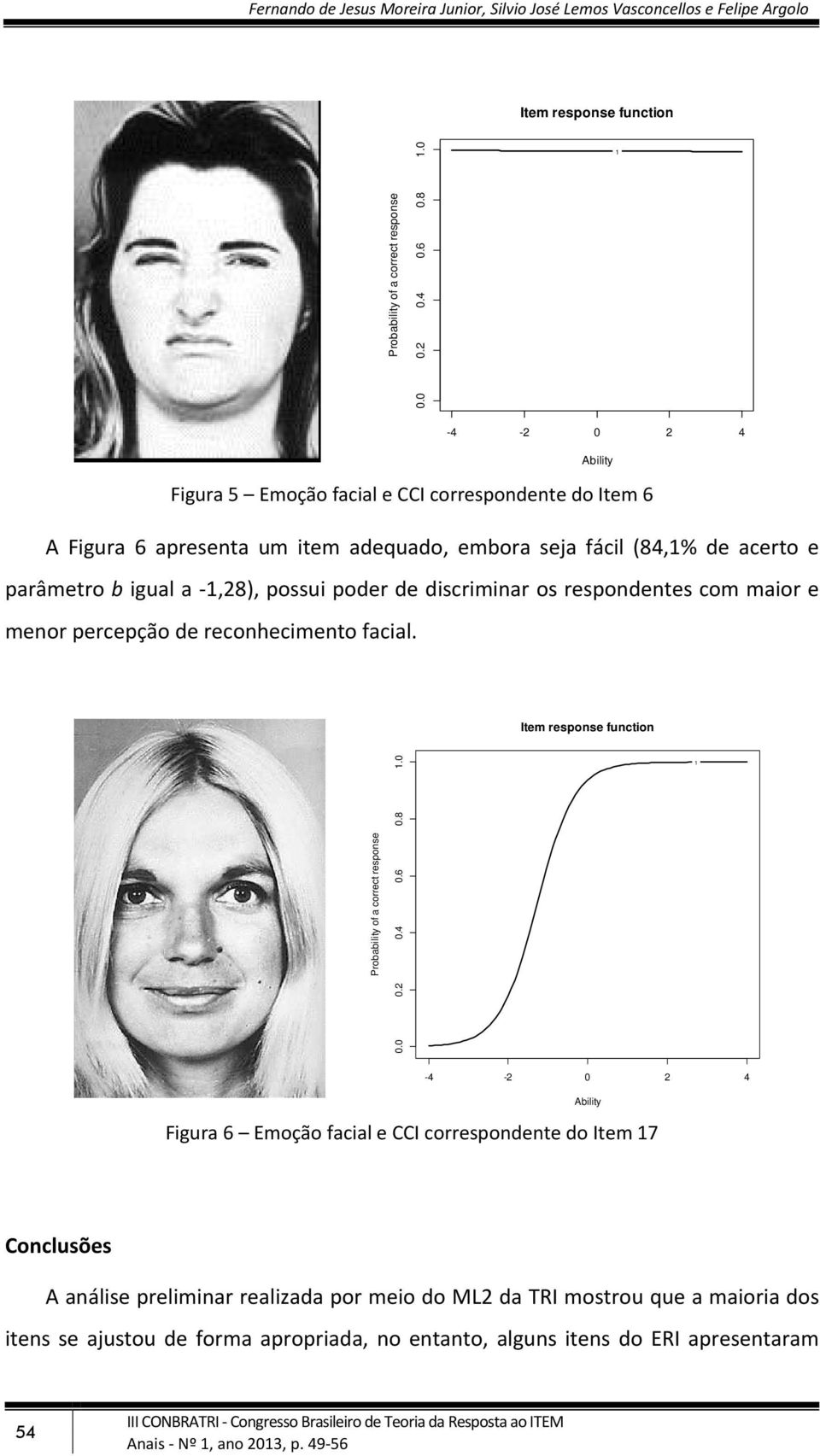 respondentes com maior e menor percepção de reconhecimento facial.