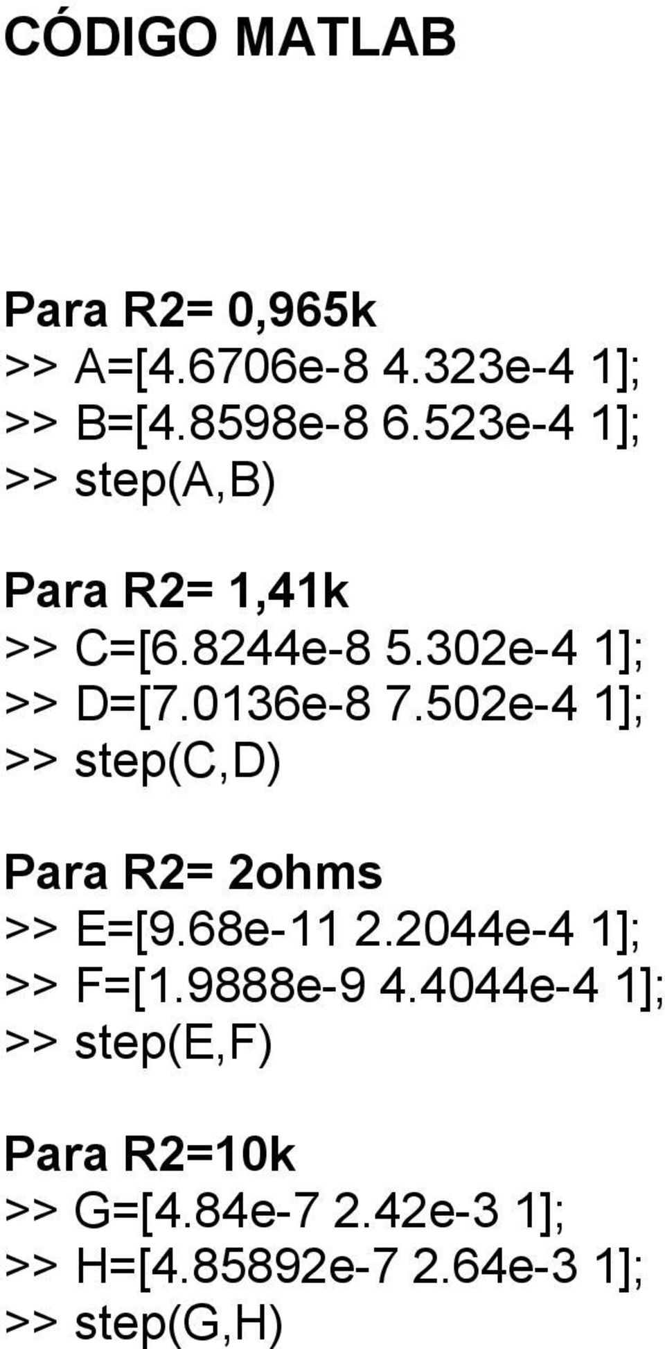 502e-4 1]; >> step(c,d) Para R2= 2ohms >> E=[9.68e-11 2.2044e-4 1]; >> F=[1.9888e-9 4.