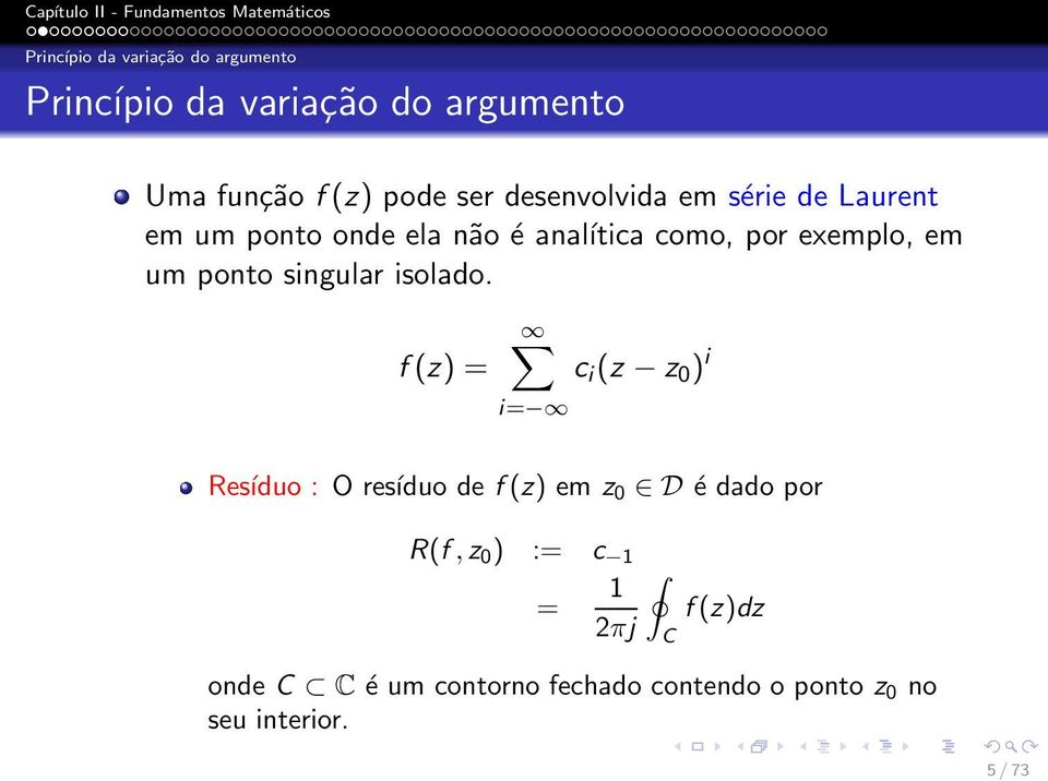 ponto singular isolado.