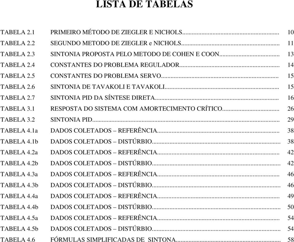 1 RESPOSTA DO SISTEMA COM AMORTECIMENTO CRÍTICO... 6 TABELA 3. SINTONIA PID... 9 TABELA 4.1a DADOS COLETADOS REFERÊNCIA... 38 TABELA 4.1b DADOS COLETADOS DISTÚRBIO... 38 TABELA 4.a DADOS COLETADOS REFERÊNCIA... 4 TABELA 4.