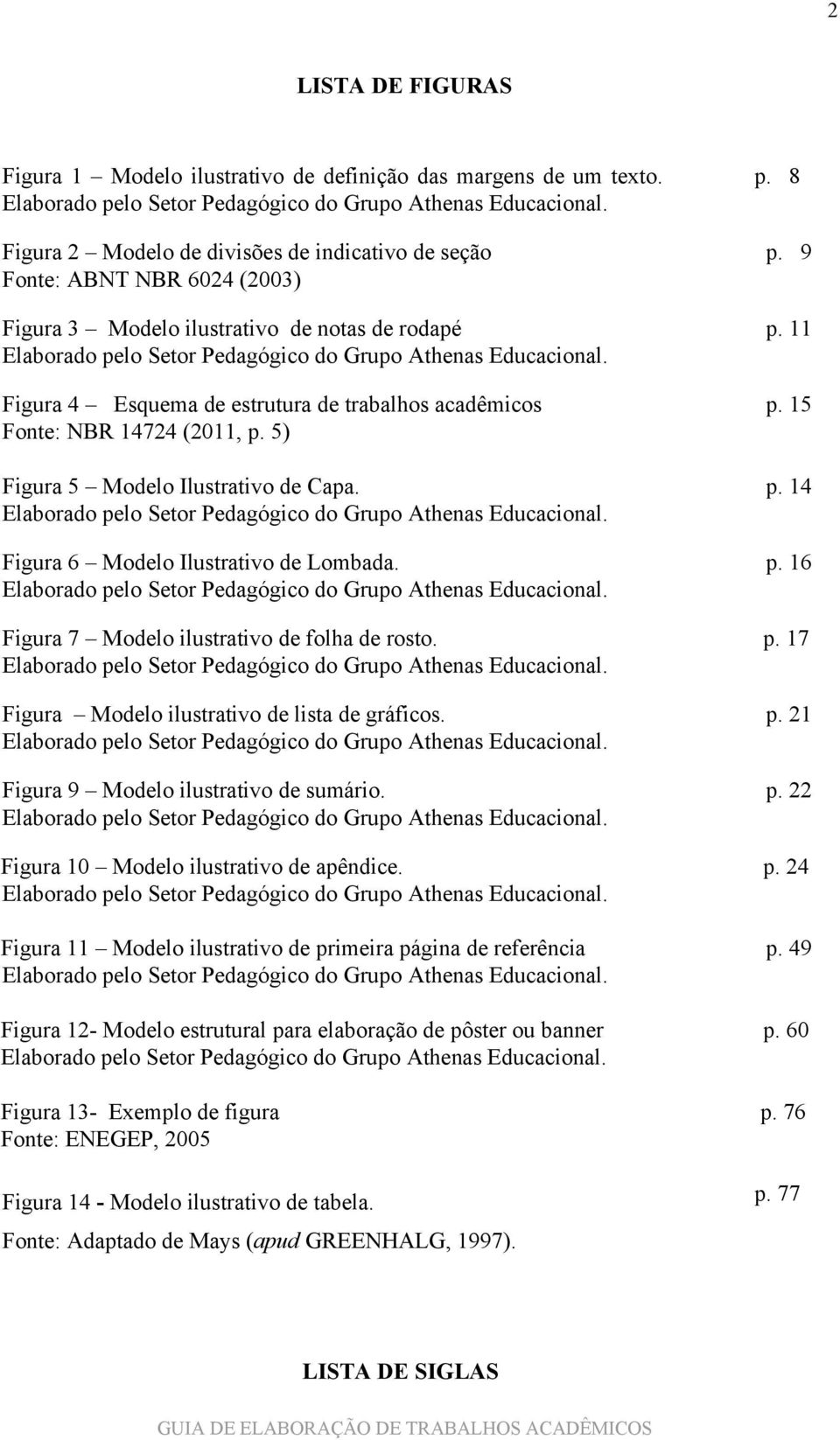 Figura 4 Esquema de estrutura de trabalhos acadêmicos Fonte: NBR 14724 (2011, p. 5) Figura 5 Modelo Ilustrativo de Capa. Elaborado pelo Setor Pedagógico do Grupo Athenas Educacional.