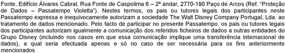 ao tratamento de dados mencionado.