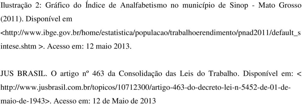 shtm >. Acesso em: 12 maio 2013. JUS BRASIL. O artigo nº 463 da Consolidação das Leis do Trabalho.
