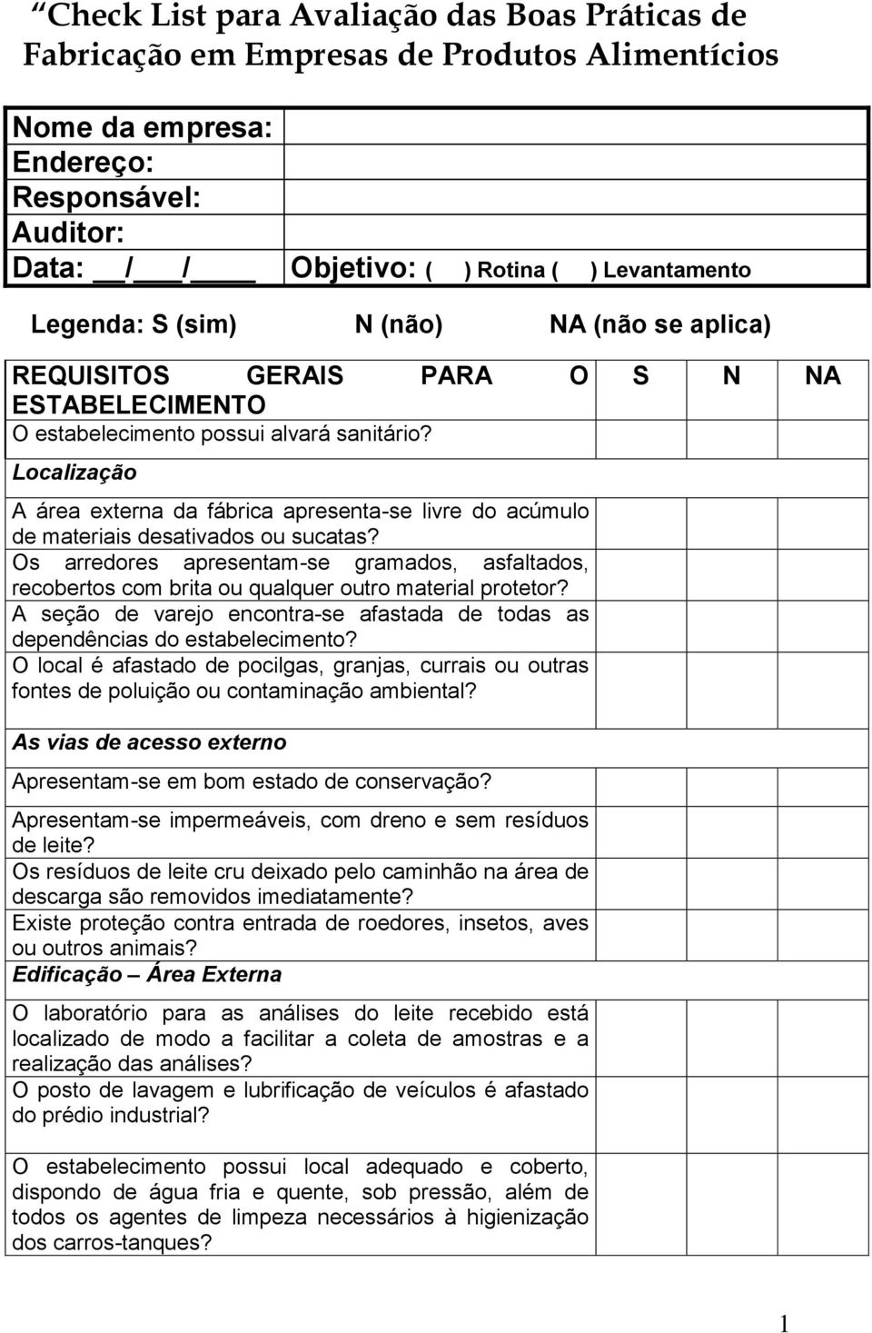 Os arredores apresentam-se gramados, asfaltados, recobertos com brita ou qualquer outro material protetor? A seção de varejo encontra-se afastada de todas as dependências do estabelecimento?