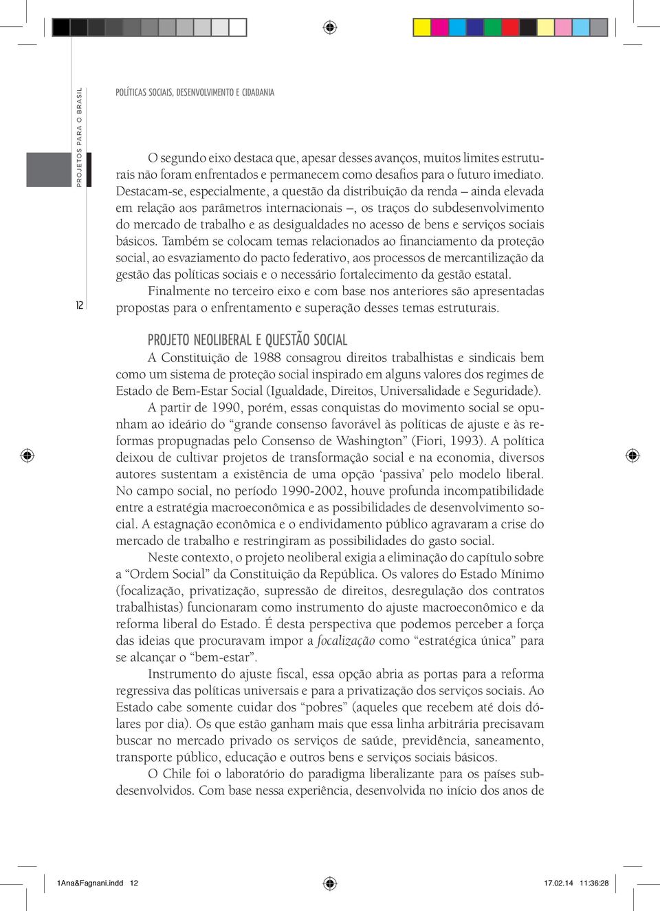 Destacam-se, especialmente, a questão da distribuição da renda ainda elevada em relação aos parâmetros internacionais, os traços do subdesenvolvimento do mercado de trabalho e as desigualdades no