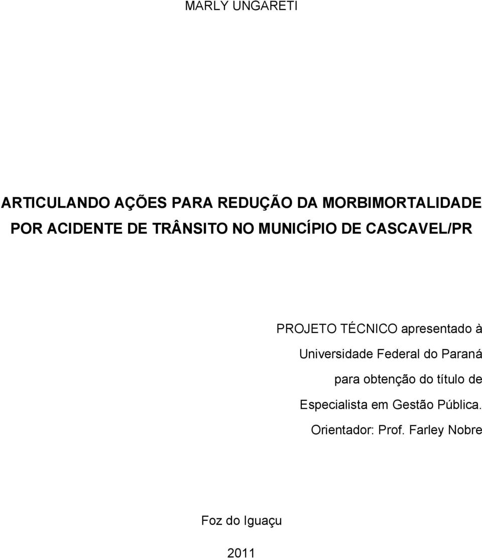 apresentado à Universidade Federal do Paraná para obtenção do título de