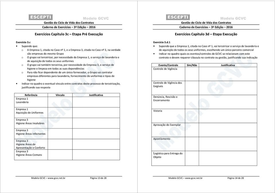 lavanderia e de aquisição de todos os seus uniformes o O grupo vai também terceiriza, por necessidade da Empresa 3, o serviço de higiene e limpeza em todas as suas dependências o Para não ficar