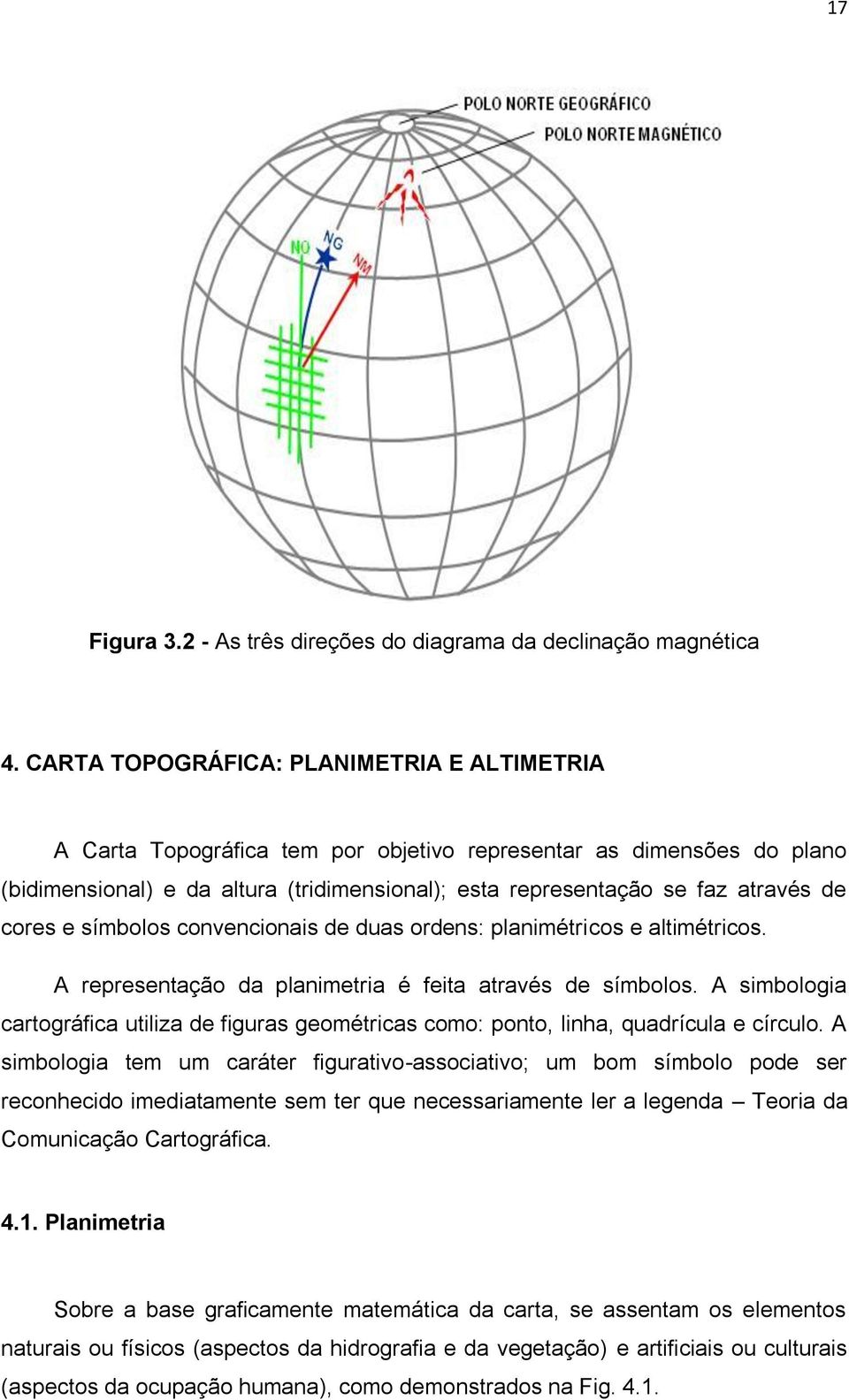 cores e símbolos convencionais de duas ordens: planimétricos e altimétricos. A representação da planimetria é feita através de símbolos.