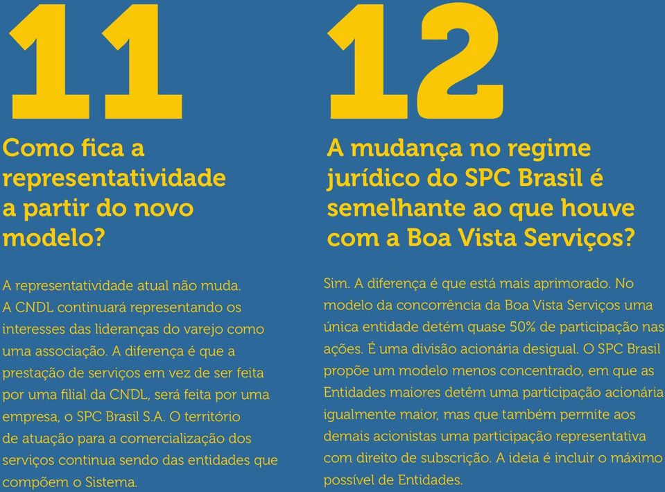 A mudança no regime jurídico do SPC Brasil é semelhante ao que houve com a Boa Vista Serviços? Sim. A diferença é que está mais aprimorado.