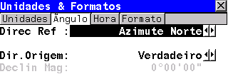 - Definição de unidades de medição angulares, lineares, data e hora. Para essa opção a configuração de unidade de medida linear (metro) e ângulo ( ).