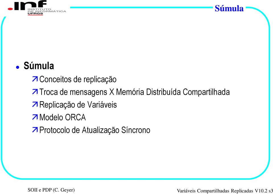 Replicação de Variáveis Modelo ORCA Protocolo de