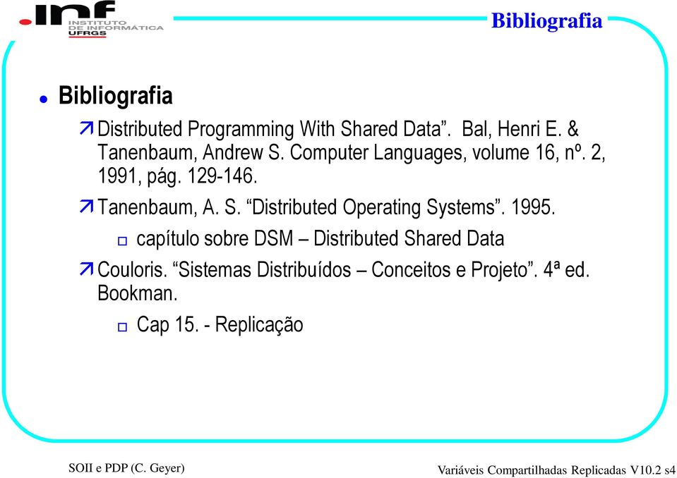 1995. capítulo sobre DSM Distributed Shared Data Couloris.