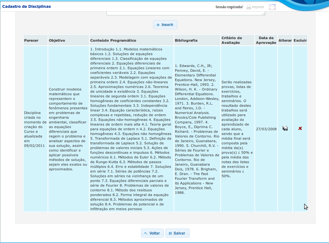 Para voltar a tela anterior e consultar