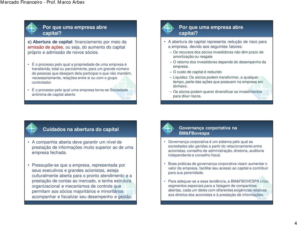 entre si ou com o grupo controlador. É o processo pelo qual uma empresa torna-se Sociedade anônima de capital aberto Por que uma empresa abre capital?