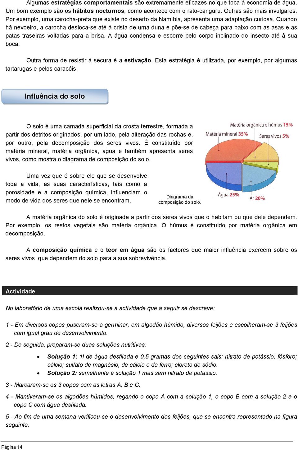 Quando há nevoeiro, a carocha desloca-se até à crista de uma duna e põe-se de cabeça para baixo com as asas e as patas traseiras voltadas para a brisa.