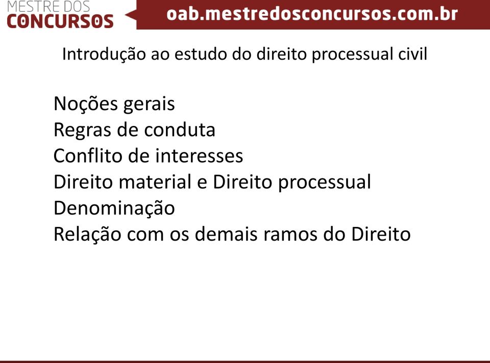 de interesses Direito material e Direito