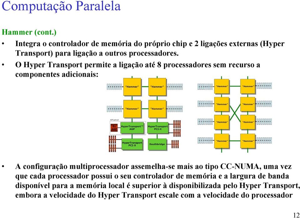 O Hyper Transport permite a ligação até 8 processadores sem recurso a componentes adicionais: A configuração multiprocessador