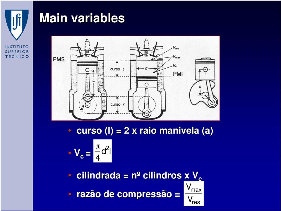 l cilindrada = nº n cilindros x