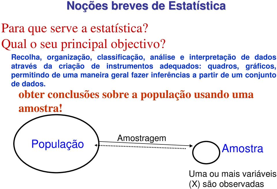 adequados: quadros, gráficos, permitindo de uma maneira geral fazer inferências a partir de um conjunto de