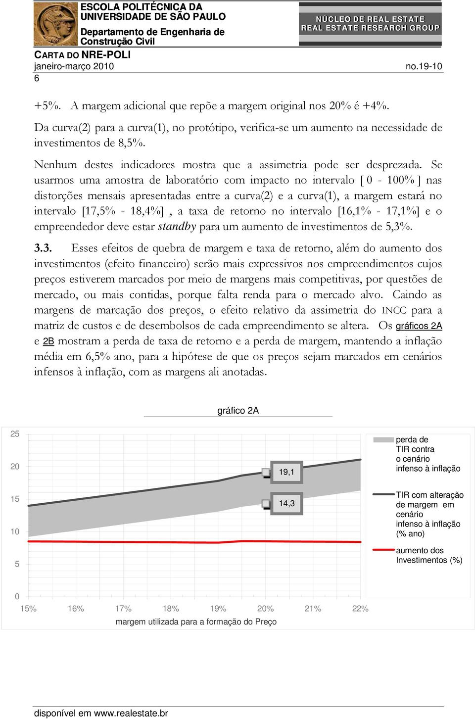 Se usarmos uma amostra de laboratório com impacto no intervalo [ 0-100% ] nas distorções mensais apresentadas entre a curva(2) e a curva(1), a margem estará no intervalo [17,% - 18,4%], a taxa de